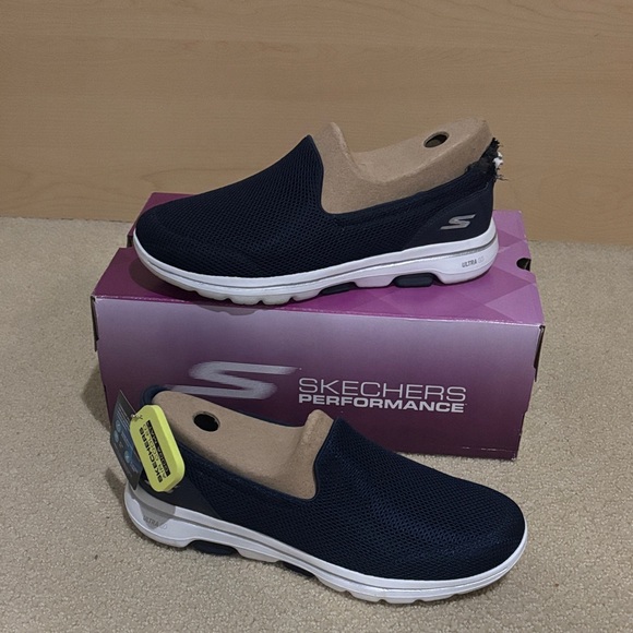Skechers Shoes - Skechers Performance Navy and White Slip-Ons 9 TL